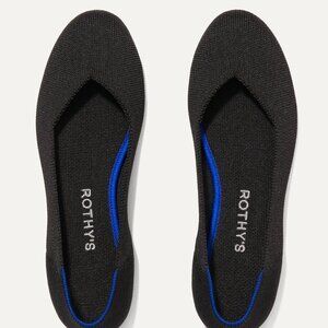ROTHY’S Women’s The Flat Black Knit Fabric Slip On, Size 9.5, Washable